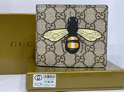 gucci wallet with gold bees|gucci bee wallet men.